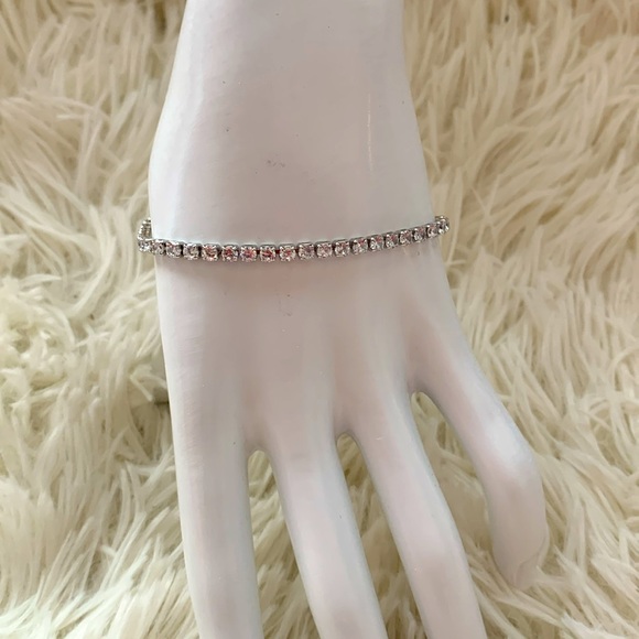 Cubic Zirconia Tennis Bracelet in Fine Silver Plate - Picture 2 of 4